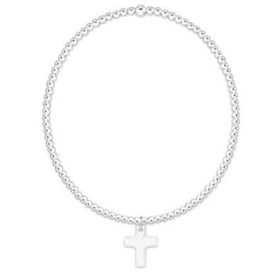 E Newton Classic Sterling 2mm Bracelet Blessed Crystal Charm