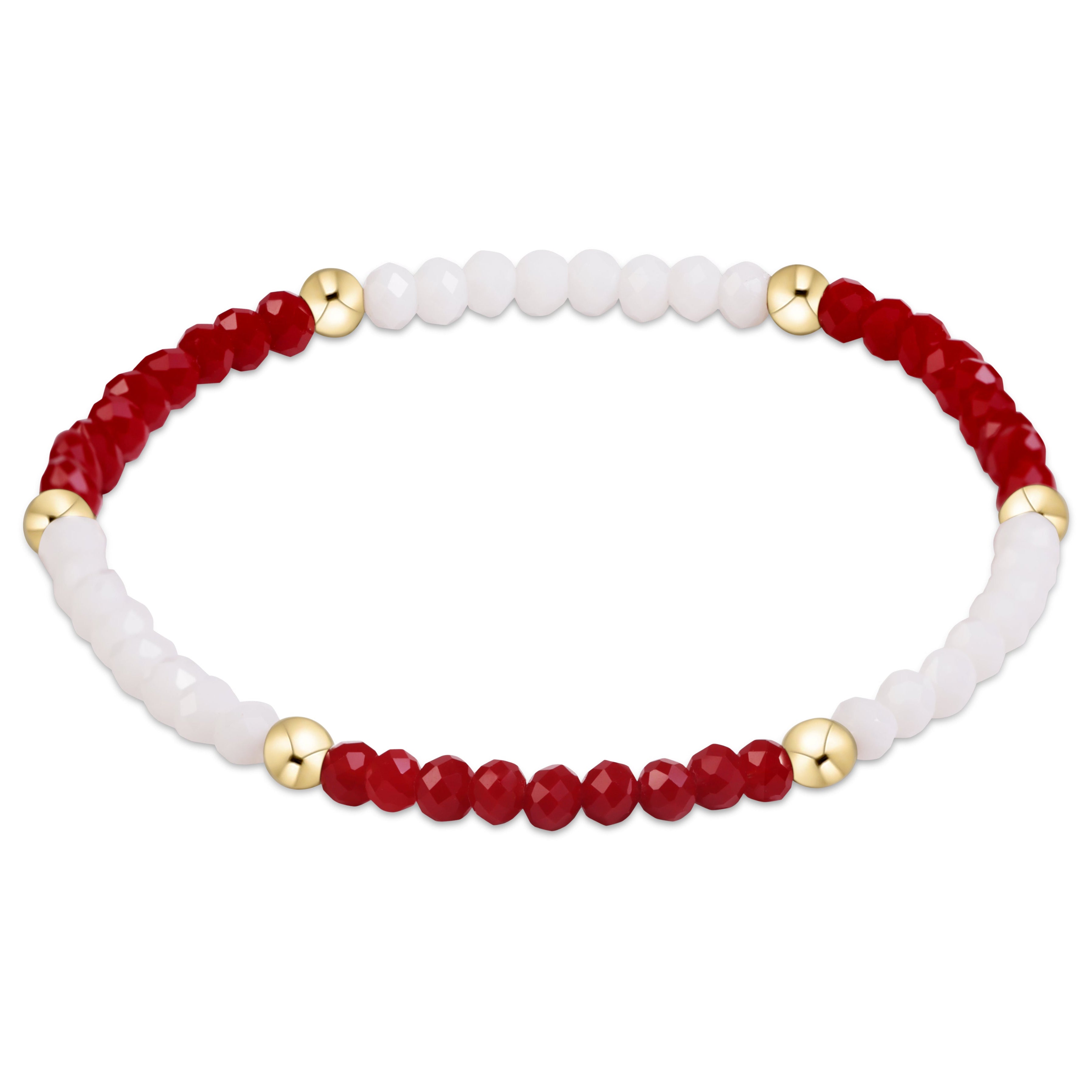 E Newton Crimson and White Gameday Flirty Presence Bracelet 