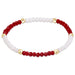 E Newton Crimson and White Gameday Flirty Presence Bracelet 