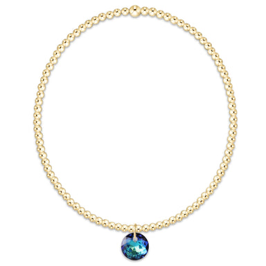 E Newton December Classic Gold 2mm Bracelet - Reflection Small Charm