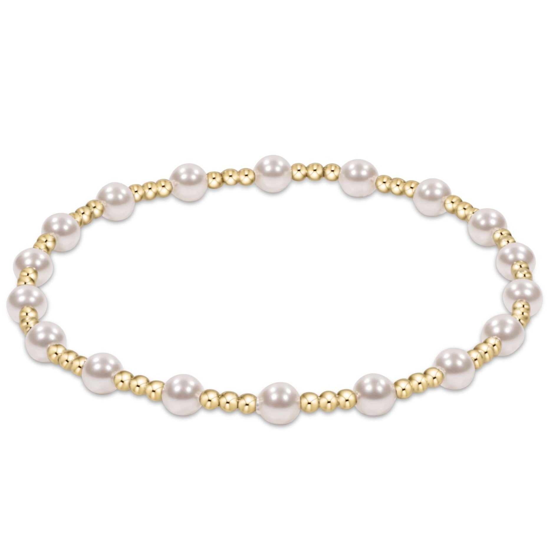 E Newton *Extends*  4mm Pearl Classic Sincerity Gold Bracelet