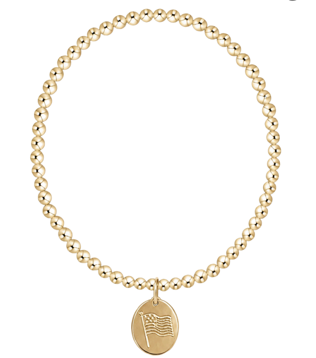 E Newton *Extends*  Classic Gold 3mm Bracelet - Inspire America Gold Disc