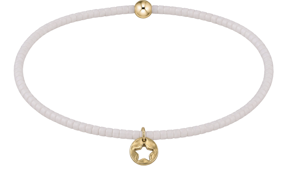 E Newton *Extends* Hope Unwritten Bracelet - White - Star Small Gold Disc