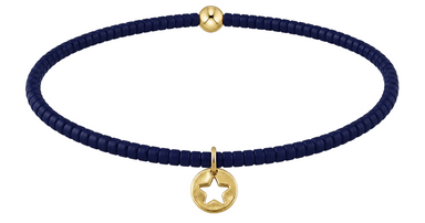 E Newton *Extends* Hope Unwritten Bracelet Navy Star Small Gold Disc
