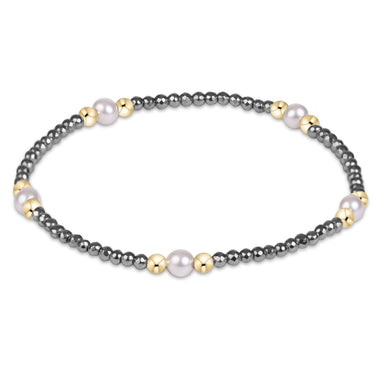 E Newton Faceted Hematite Purpose Pearl 4mm Bracelet