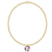 E Newton February Classic Gold 3mm Bracelet - Reflection Charm