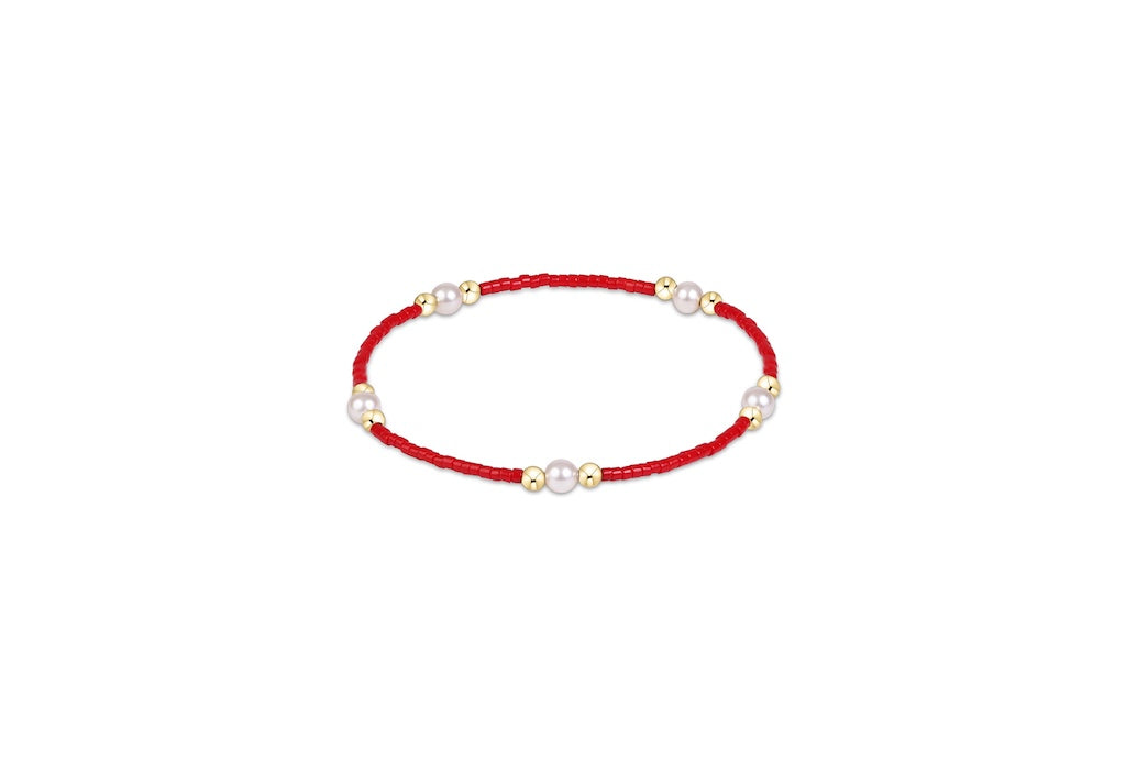 E Newton Gameday Red Hope Purpose Pearl Bracelet