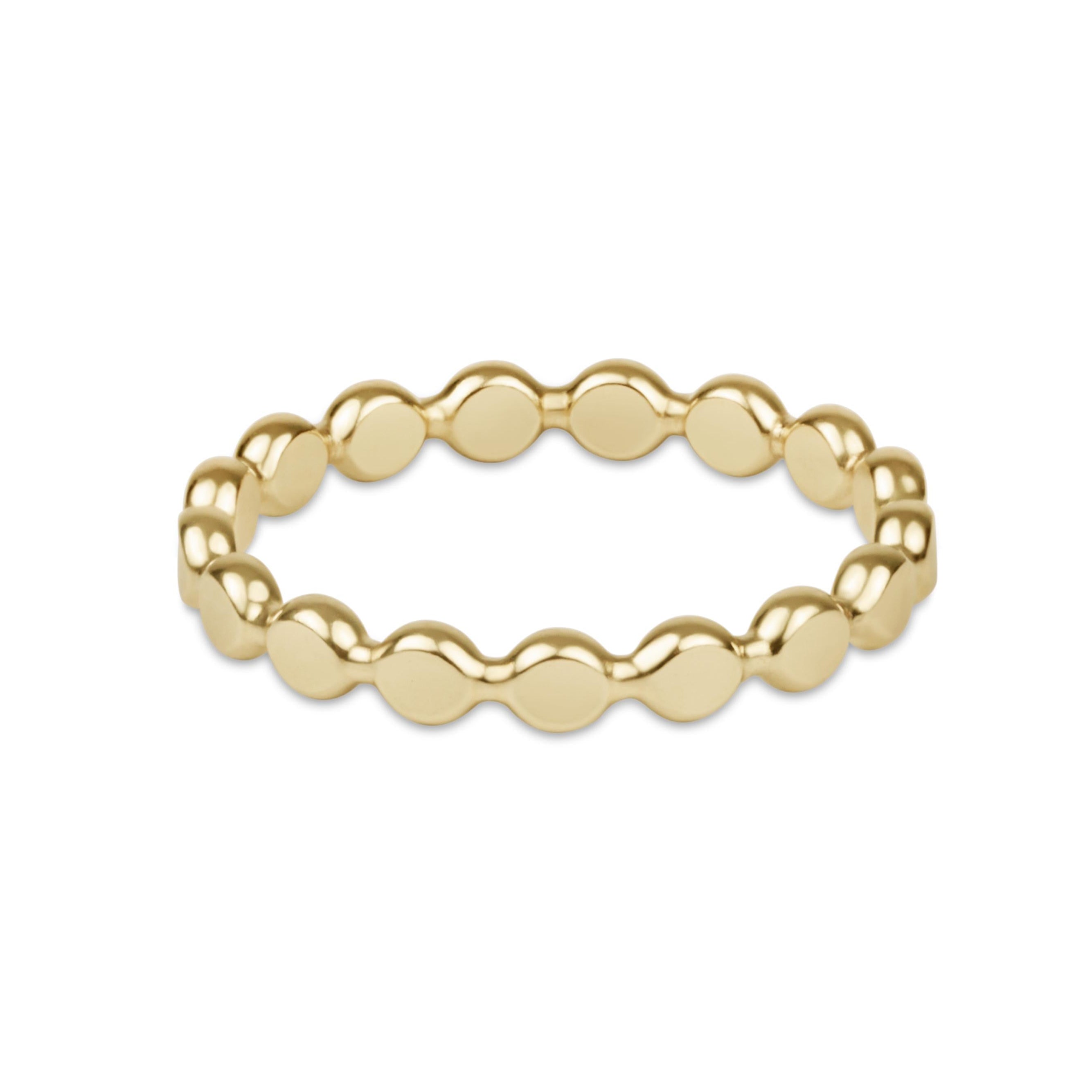 E Newton Gold 2.5mm Beaded Disc Ring Size 7