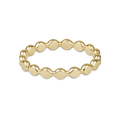 E Newton Gold 2.5mm Beaded Disc Ring Size 7
