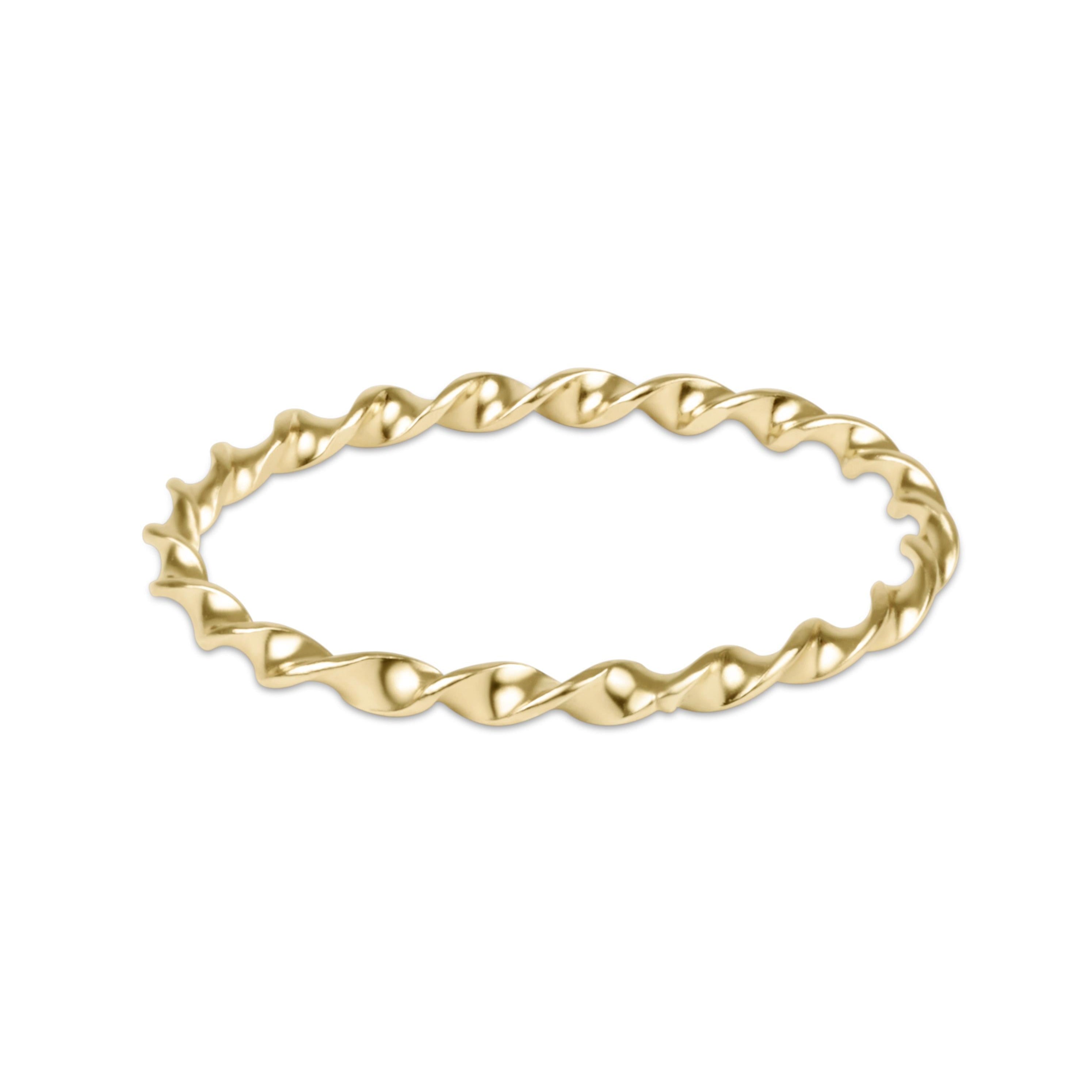 E Newton Gold Twisted Thin Band Ring Size 8