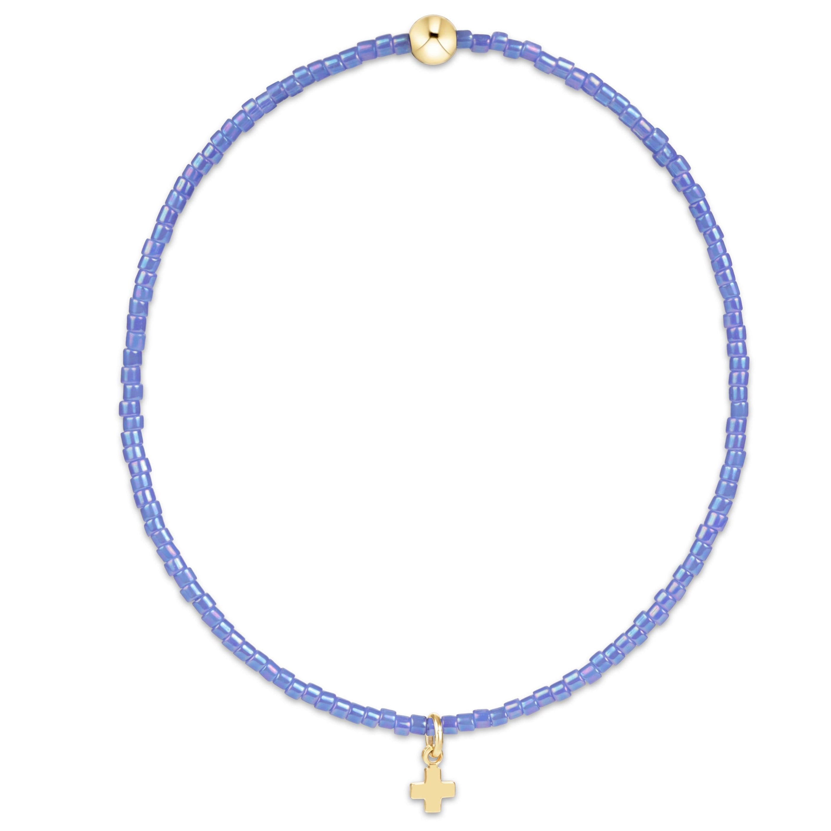 E Newton Hope Classic Bright Blue Bracelet - Signature Cross Small Gold Charm
