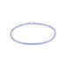 Lavender beaded bracelet with a silver clasp on a white background