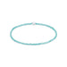 Turquoise beaded choker necklace with a silver clasp on a white background