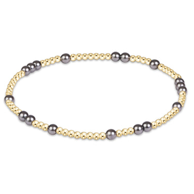 E Newton Hope Unwritten Pearl Dark Grey 3mm Bracelet