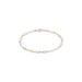 Pearl bracelet with gold beads on a white background
