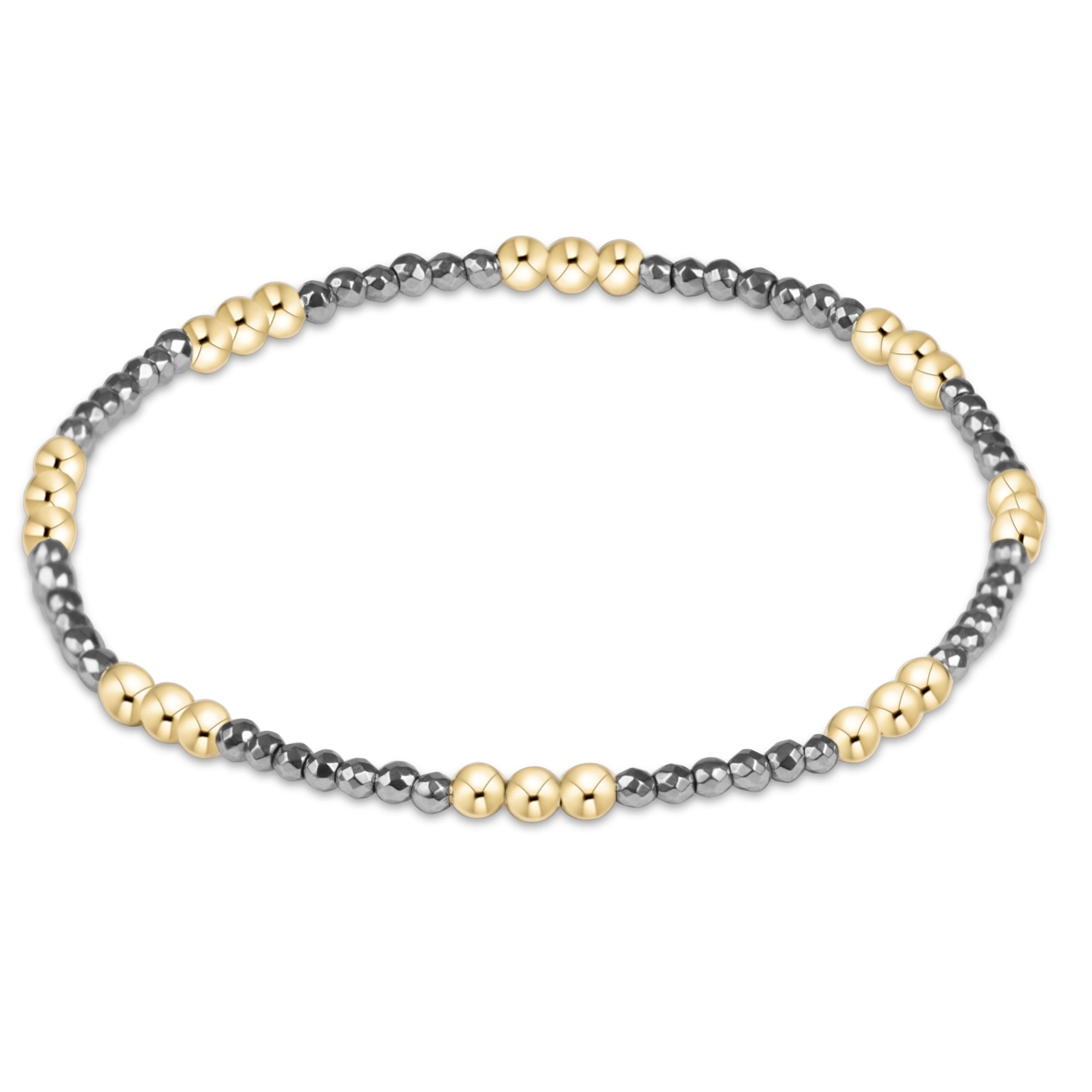 E Newton Joy Silver Faceted Hematite 2mm Bracelet