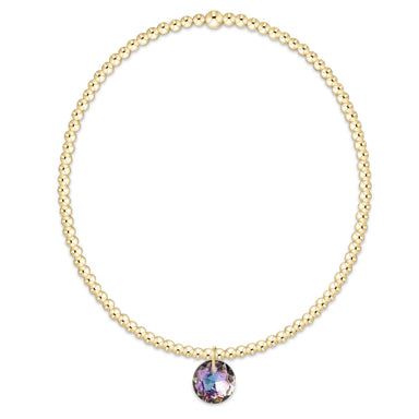 E Newton June Classic Gold 2mm Bracelet - Reflection Small Charm