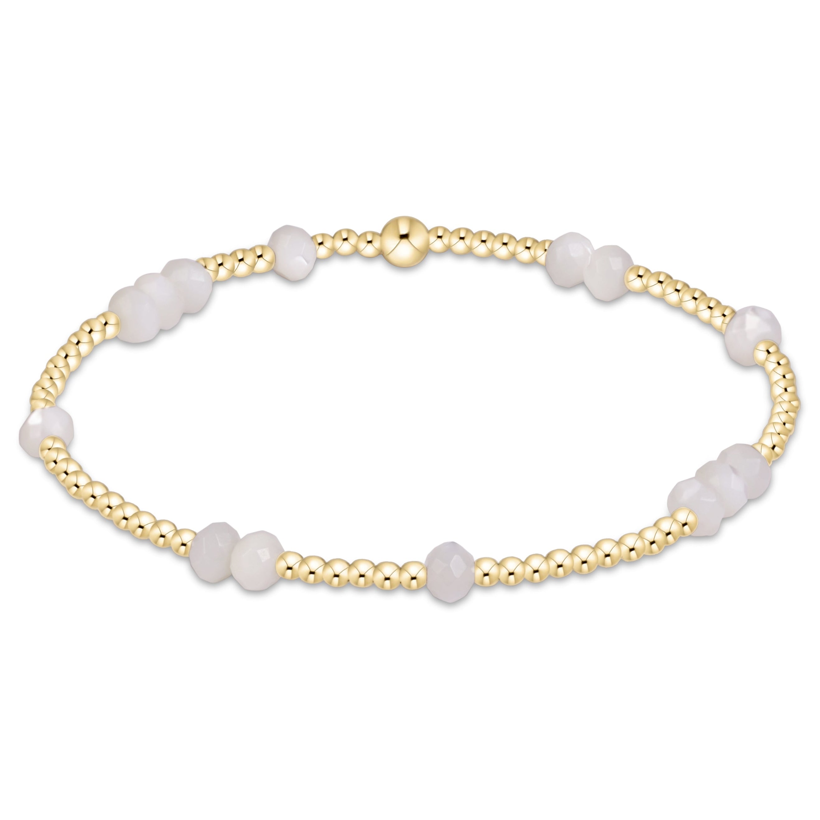 E Newton Mother of Pearl 4mm Hope Unwritten Gemstone Bracelet