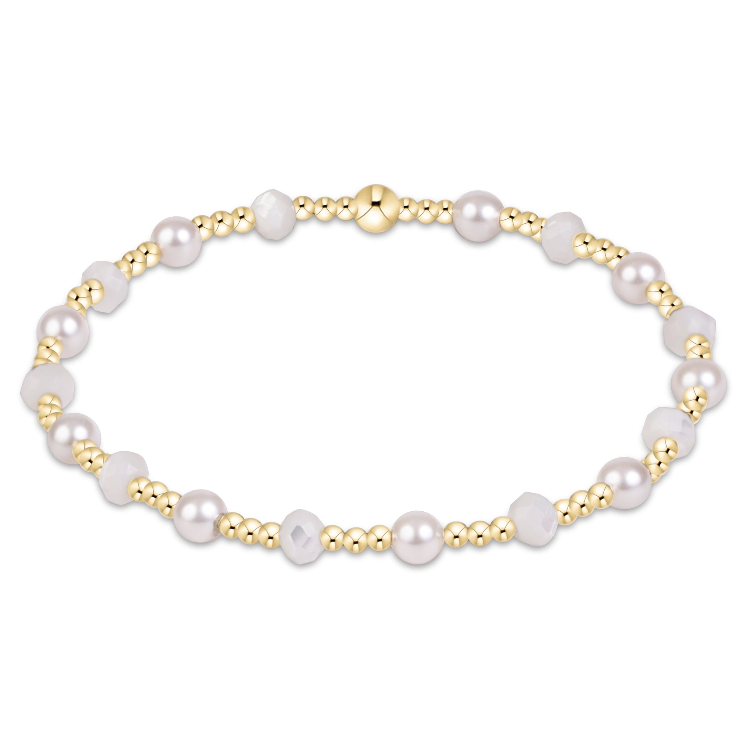 E Newton Mother of Pearl 4mm Sincerity Gemstone & Pearl Bracelet