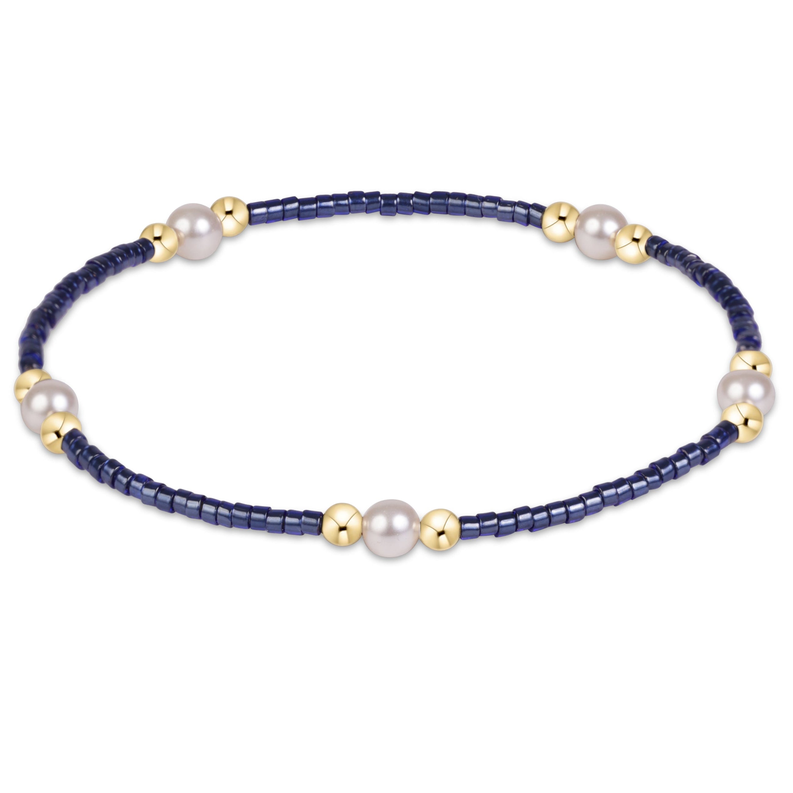 E Newton Navy Hope Purpose Pearl Bracelet