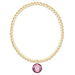 E Newton October Classic Gold 3mm Bracelet - Reflection Charm 