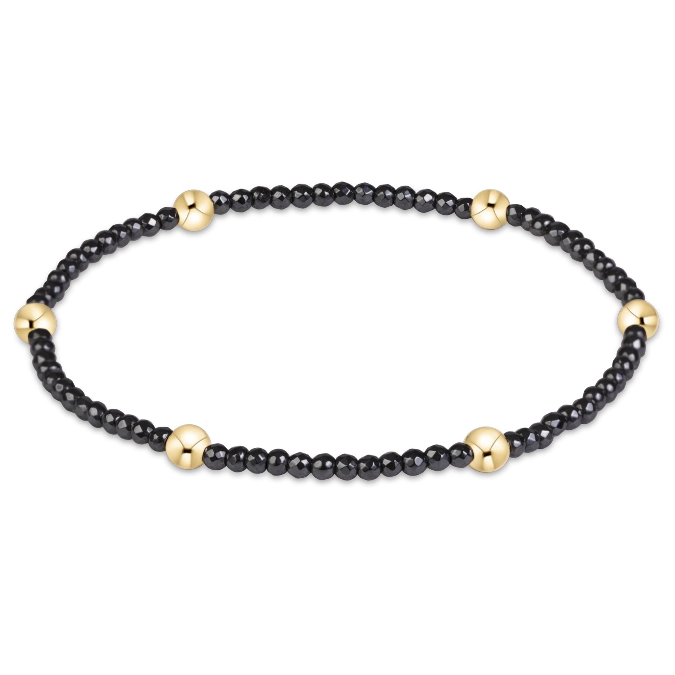 E Newton Presence Faceted Hematite 2mm Bracelet