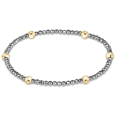 E Newton Presence Silver Faceted Hematite 2mm Bracelet