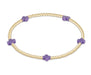 E Newton Purple Signature Cross Small Gold Pattern 2mm Bead Bracelet