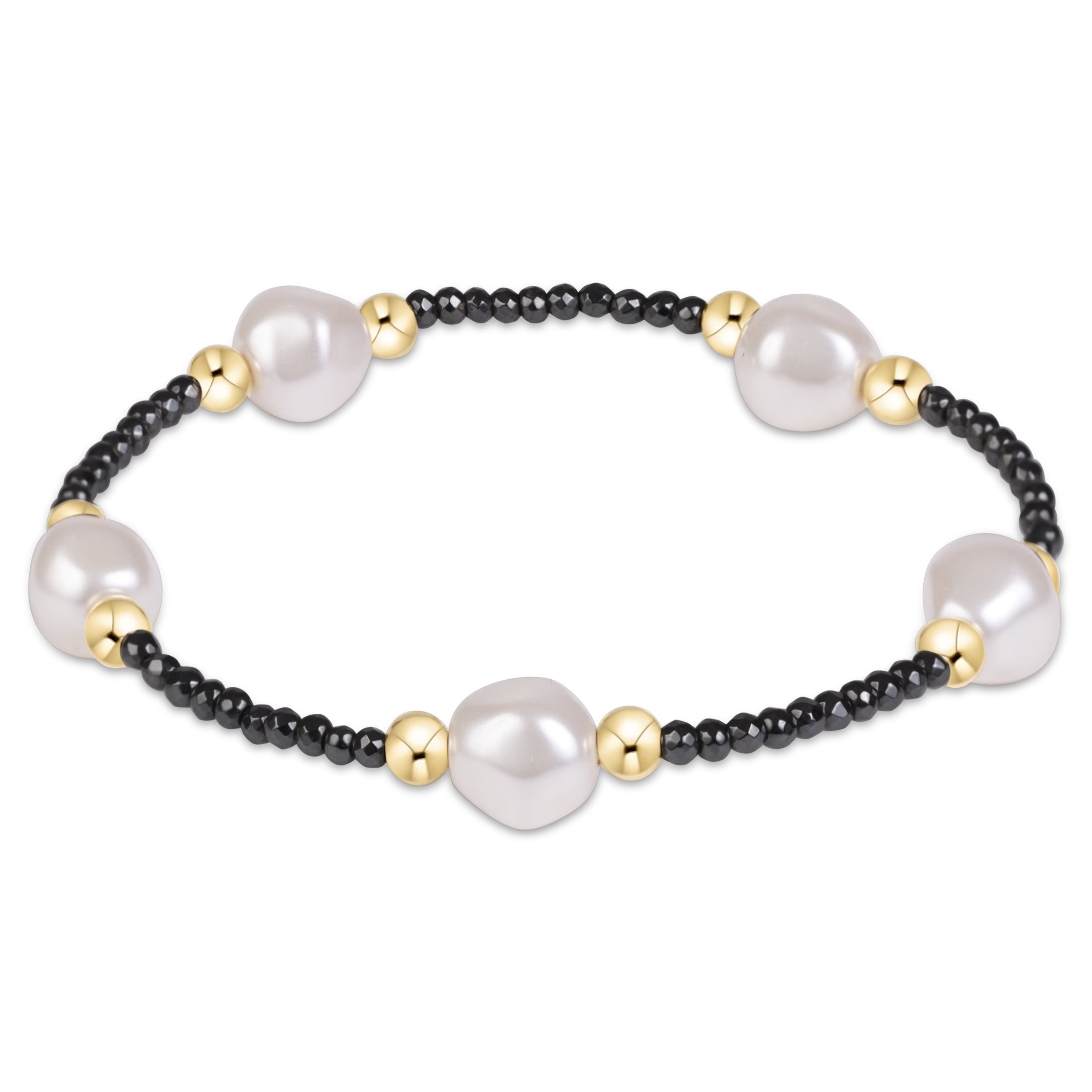 E Newton Purpose Admire Pearl 8mm Faceted Hematite Bracelet