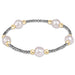 E Newton Purpose Admire Pearl 8mm Silver Faceted Hematite Bracelet