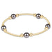 E Newton Purpose Pearl Dark Grey 6mm Dignity Gold Bracelet