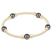 E Newton Purpose Pearl Dark Grey 6mm Gold Bracelet