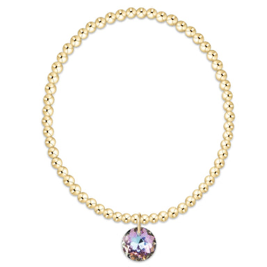 E Newton Reflection Charm Bracelet June Birthstone Gold 3mm