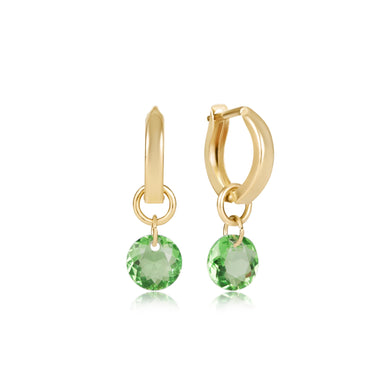 E Newton Reflection Huggie Hoop - 14kt Gold-Filled Green Pendant - August 8