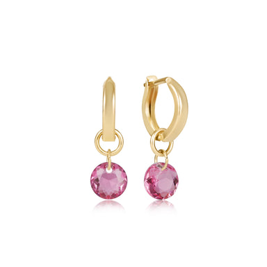 E Newton Reflection Huggie Hoop - 14kt Gold-Filled Pink Pendant - 10 October