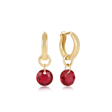 E Newton Reflection Huggie Hoop - 14kt Gold-Filled Red Pendant - July 7