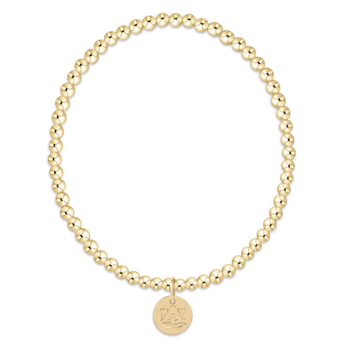 E Newton eCOLLEGIATE Auburn 3mm Gold Bracelet