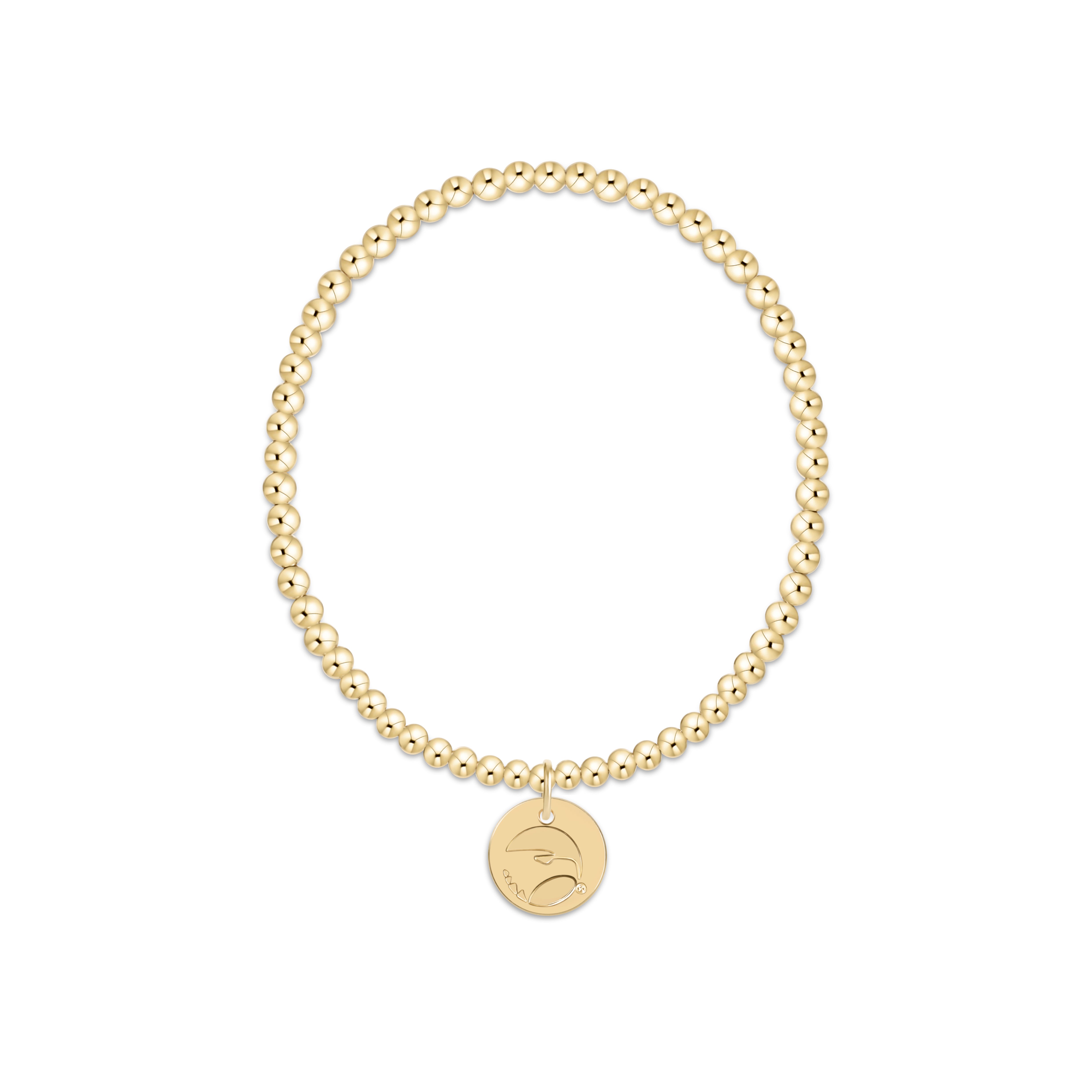 E Newton eCOLLEGIATE Classic Gold 3mm Bracelet - Georgia Southern University Disc