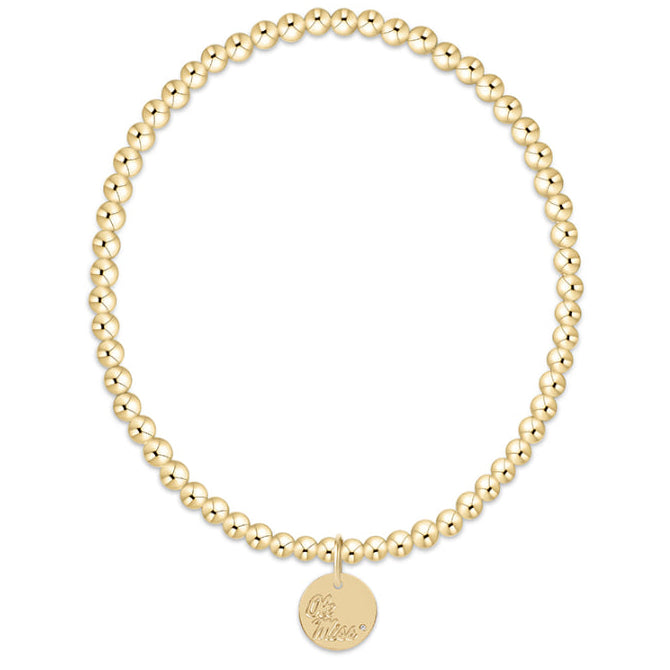 E Newton eCOLLEGIATE Ole Miss 3mm Gold Bracelet