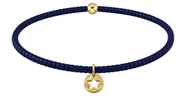 E Newton eGirl Hope Classic Bracelet - Navy - Star Small Gold Disc