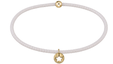 E Newton *eGirl* Hope Classic Bracelet - White - Star Small Gold Disc
