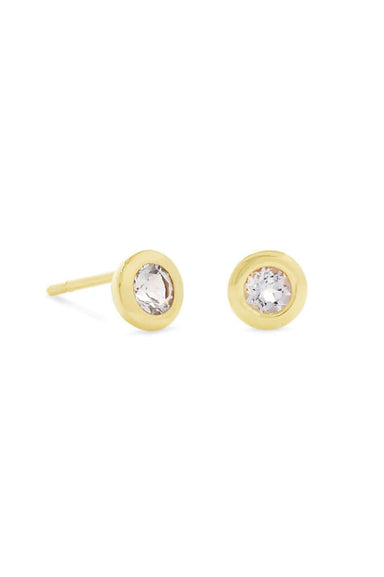 Kendra Scott Earrings Aliyah 18k Gold White Topaz Stud