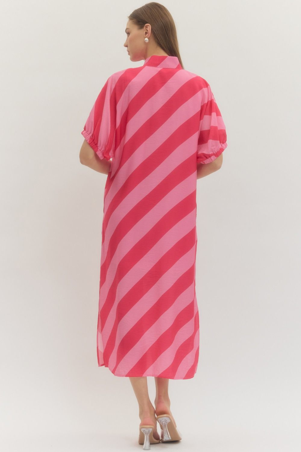 Diagonal Stripe Midi Dress