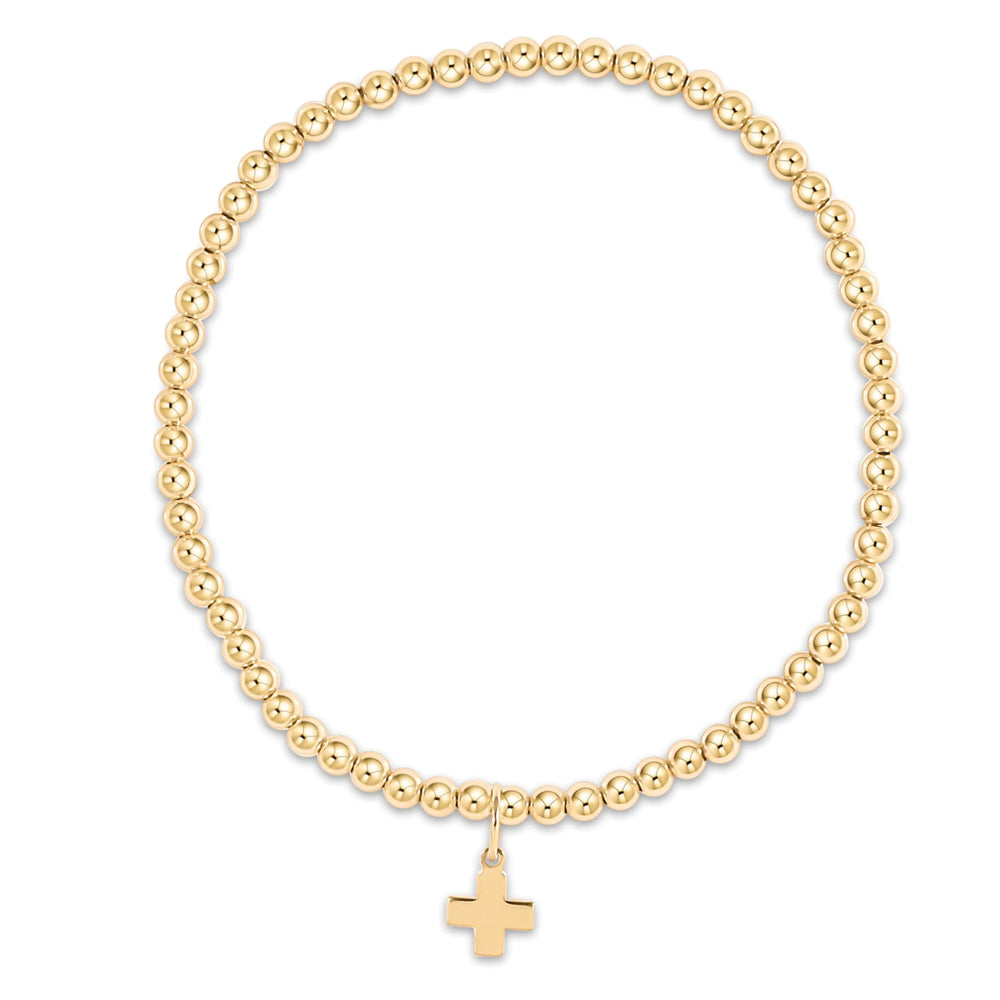 ENewton Extends 3mm Signature Cross Gold Charm Bracelet 