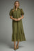 Eyelet Short Puff Sleeve Midi Dress