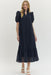 Eyelet Short Puff Sleeve Midi Dress