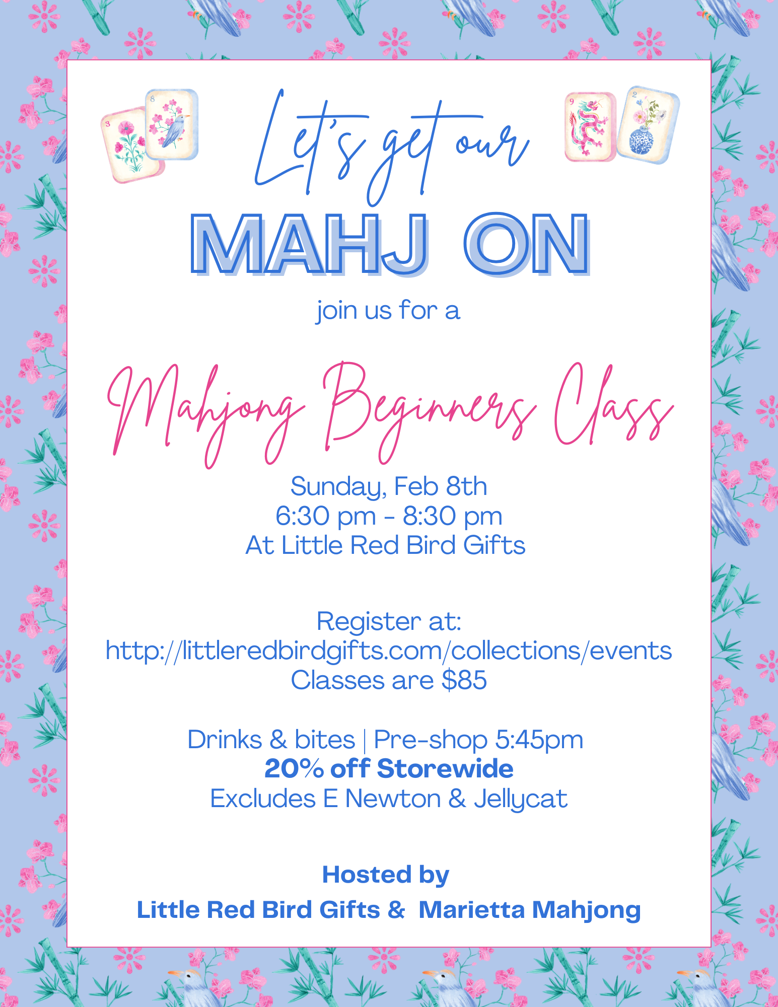 Mahjong Beginners Class - Sunday Feb 8th