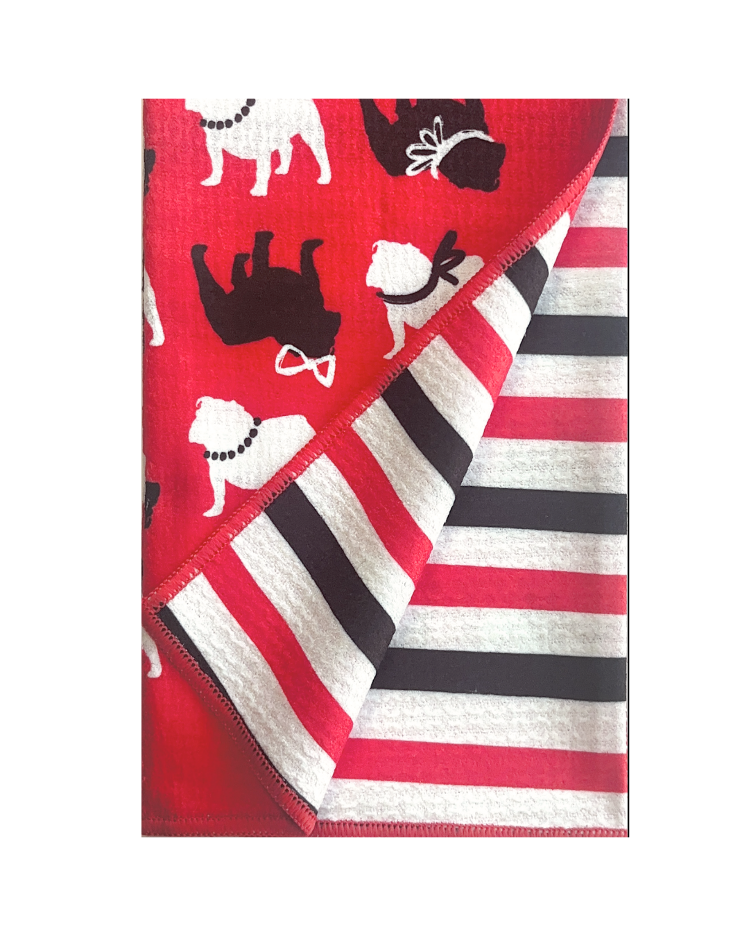 Game Day Bulldog Double Sided Tea Towel