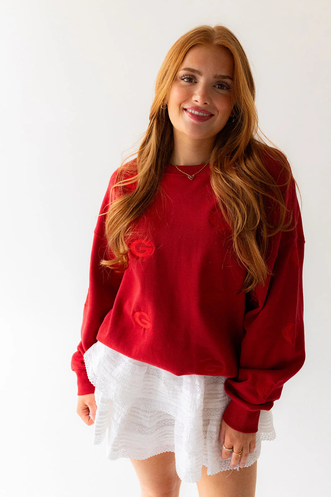 Gameday Social Collegiate Logo Repeat Crew Neck Sweatshirt