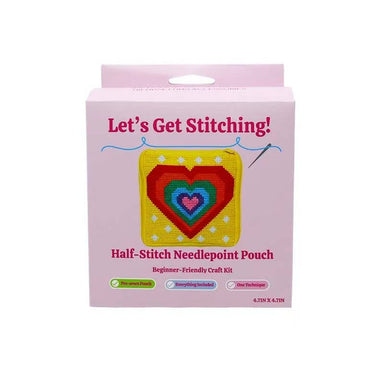 Heart Needlepoint Pouch Bag